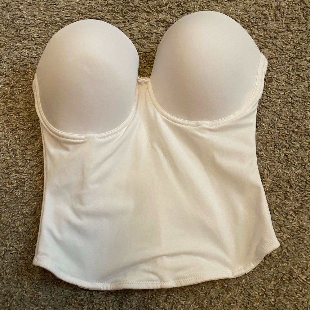 Va Bien strapless bustier, white, size 36D